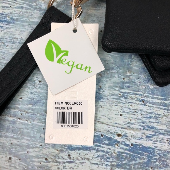 Le Miel 3-piece vegan faux leather wristlet black - Picture 7 of 7